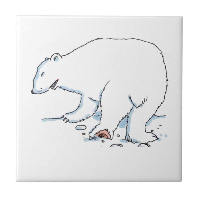 Azulejo de cerâmica de Urso Polar (Frente)