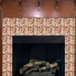 Azulejo de cerâmica decorativa, ferrugem e folhas 