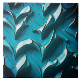Azulejo de cerâmica decorativa " Turquoise Waves V