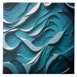 Azulejo de cerâmica decorativa "Turquoise Waves VI