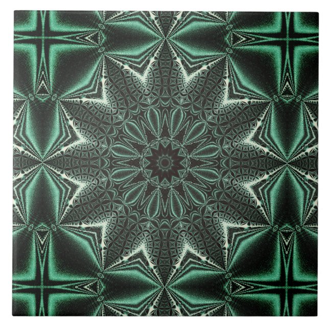 Azulejo de cerâmica decorativa verde (Frente)