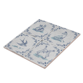 Azulejo de Cerâmica Delft Suporte Floresta Animais