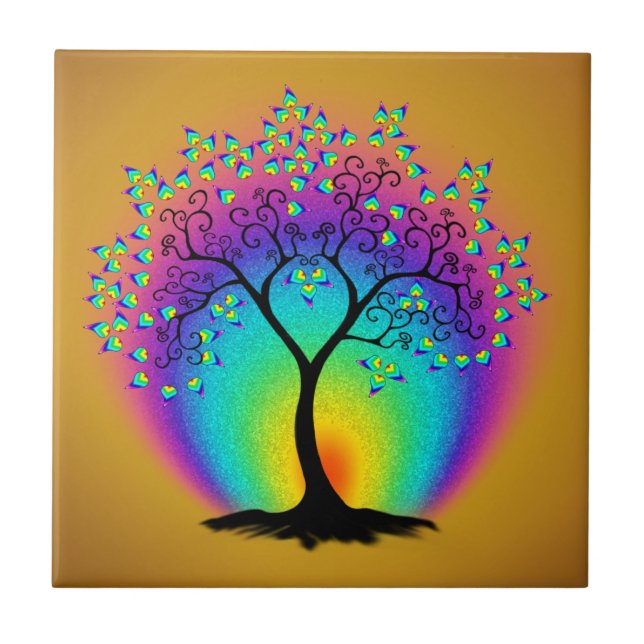 Azulejo de cerâmica do arco-íris (Frente)