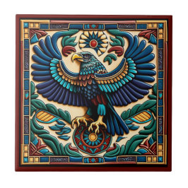 Azulejo de cerâmica do estilo huichol mexicano eag