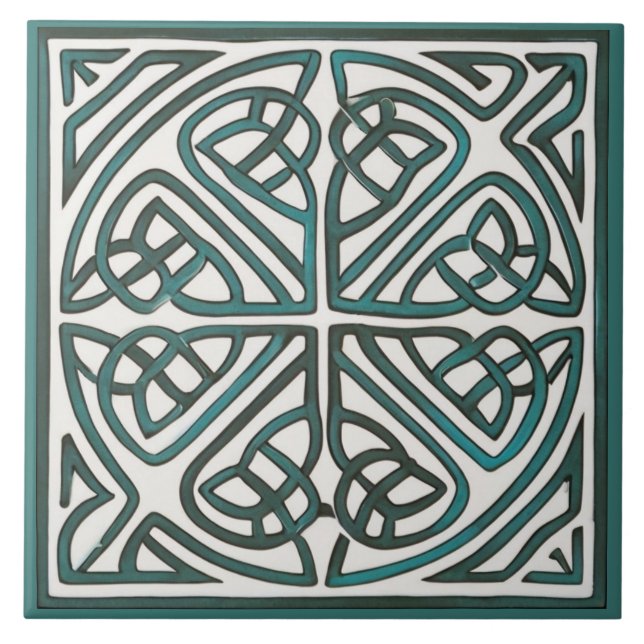 Azulejo de cerâmica do nó celta irlandês (Frente)