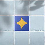 Azulejo de cerâmica do século de Médio retrô mínim<br><div class="desc">Médio Decorativo do século Azulejo de Starburst Amarelo Moderno</div>