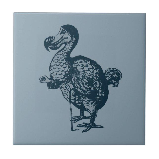 Azulejo de cerâmica Dodo Pequeno (4,25" x 4,25") d (Frente)