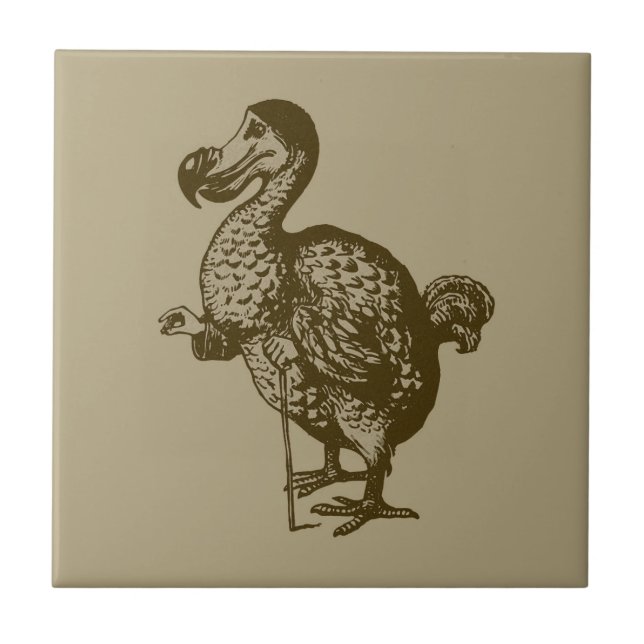 Azulejo de cerâmica Dodo Pequeno (4,25" x 4,25") d (Frente)