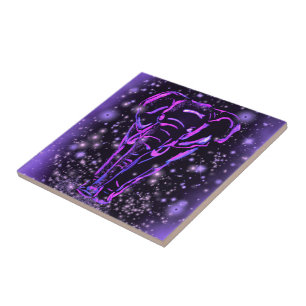 Azulejo de Cerâmica Elefante Roxo