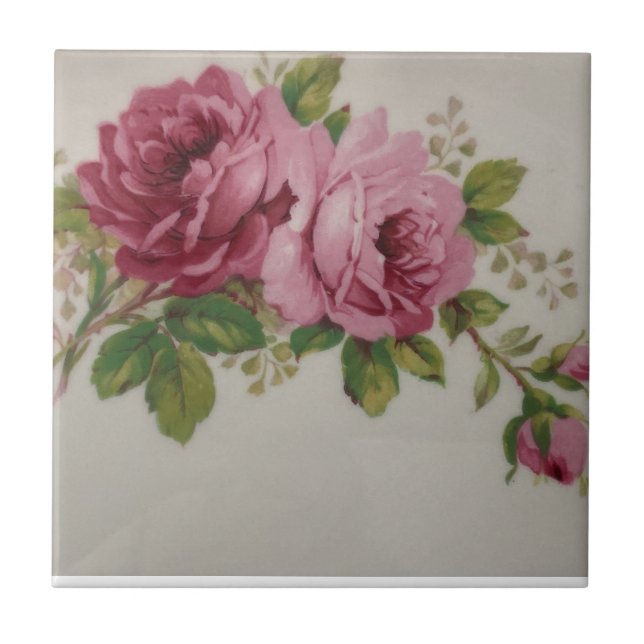 Azulejo de Cerâmica Elegância Rosa (Frente)