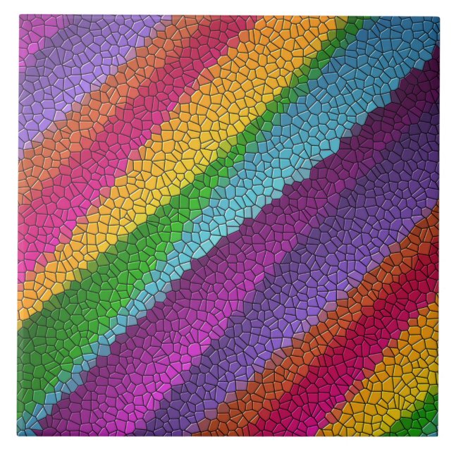 azulejo de cerâmica em mosaico arco-íris (Frente)