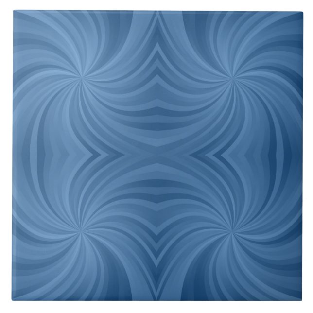 azulejo de cerâmica espiral azul (Frente)