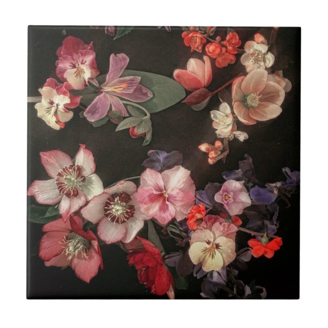 Azulejo de cerâmica floral (Frente)