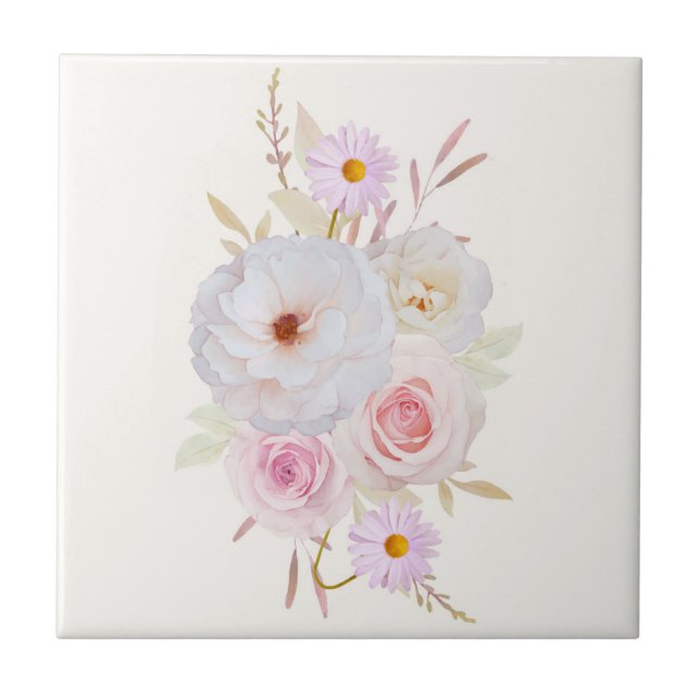 Azulejo de cerâmica floral (Frente)