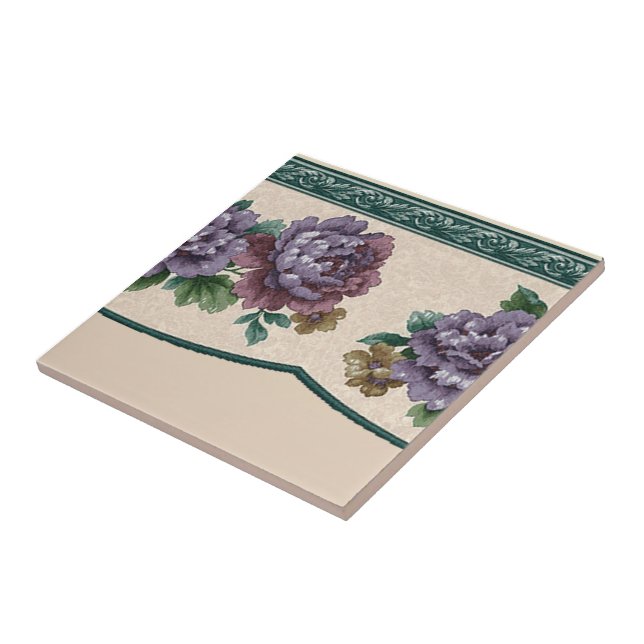 Azulejo de cerâmica floral (Lateral)