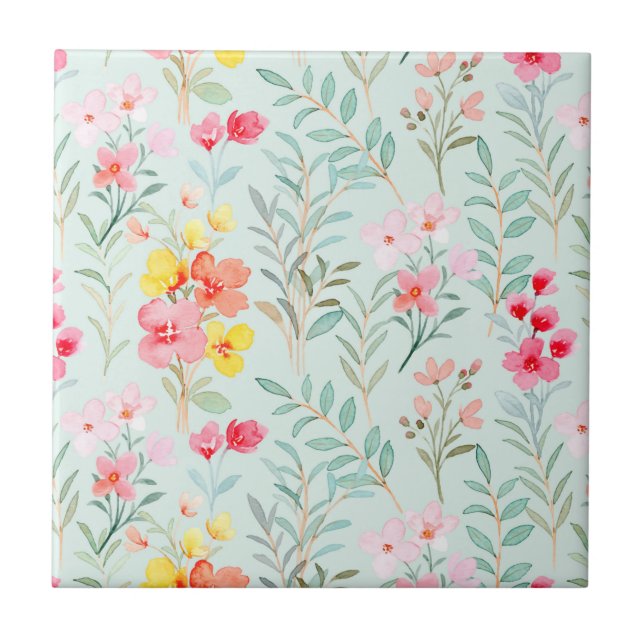 Azulejo de cerâmica floral (Frente)