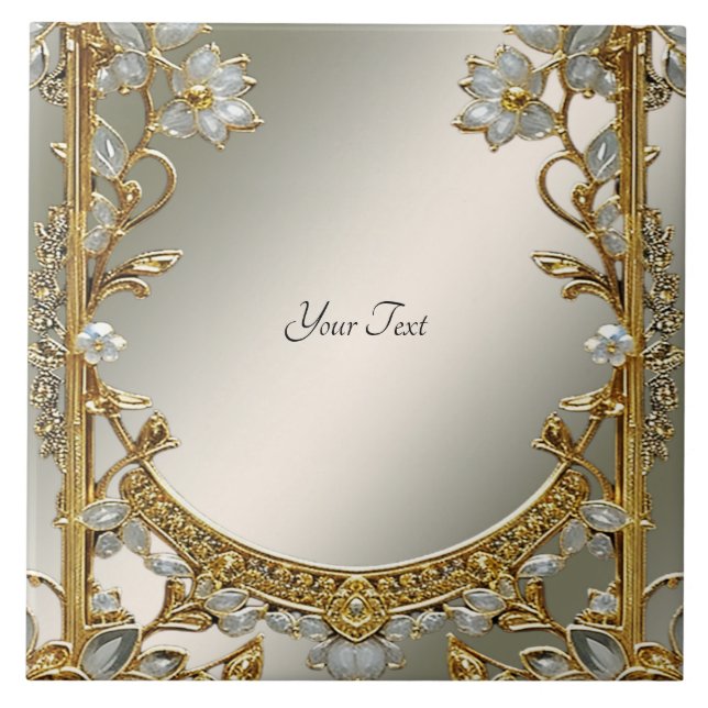 Azulejo de cerâmica floral branca de Ornamentado D (Frente)