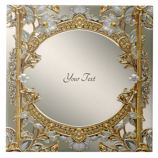 Azulejo de cerâmica floral branca de Ornamentado D (Frente)