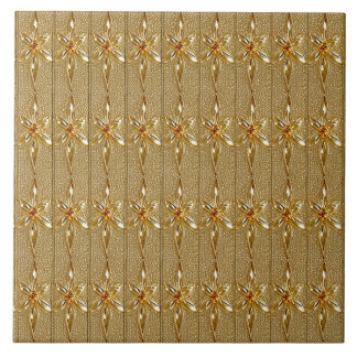 Azulejo de cerâmica floral de Ornamentado Dourado