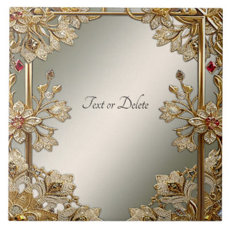 Azulejo de cerâmica floral de Ornamentado Dourado