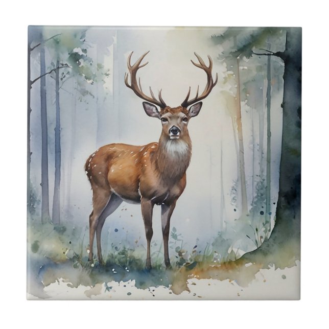 Azulejo de cerâmica Forest Deer (Frente)