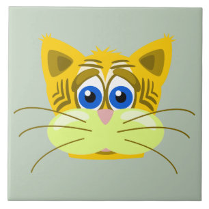azulejo de cerâmica gatinho triste