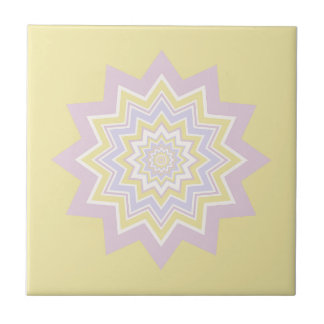Azulejo de cerâmica geométrica amarelo-pastel