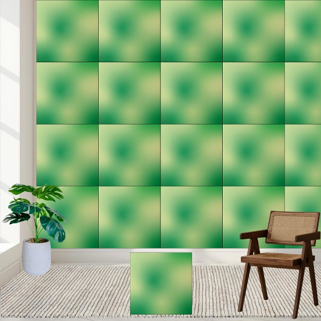 Azulejo de Cerâmica Gradiente Abstrato Verde (Green Abstract Gradient Ceramic Tile)