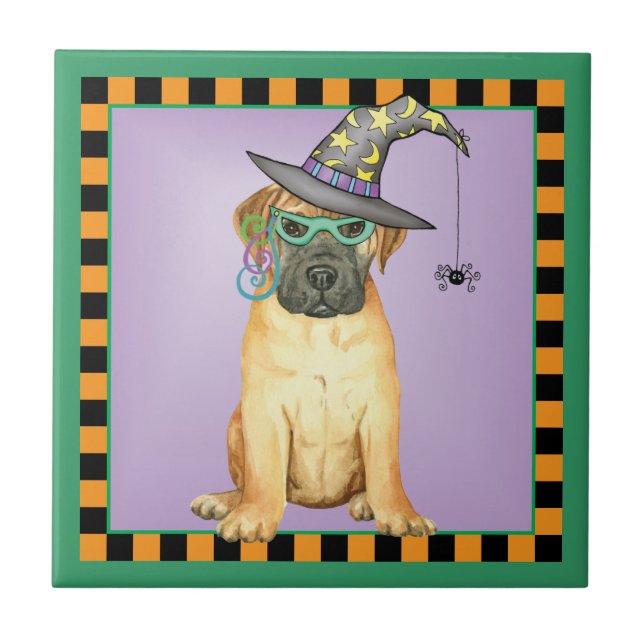 Azulejo de cerâmica Halloween Bullmastiff (Frente)