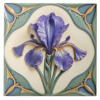 Azulejo de Cerâmica Íris no Estilo Arte Nova.