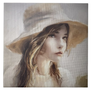 Azulejo de cerâmica Jeune Femme