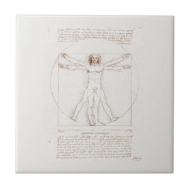 AZULEJO DE CERÂMICA: LEONARDO DA VINCI : VITRUVIAN (Frente)