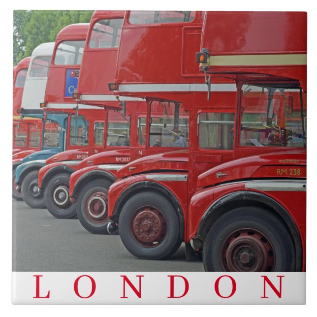 Azulejo de cerâmica London Routemasters (Frente)