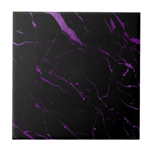 Azulejo de cerâmica Luxe Black and Purple Marble