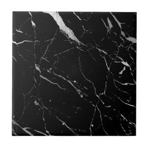 Azulejo de cerâmica Luxe Black and Silver Marble