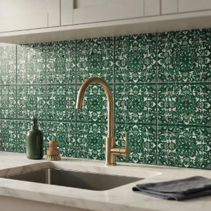 Azulejo de cerâmica maiolica italiana verde