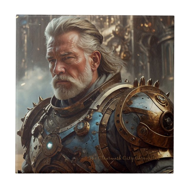 Azulejo de cerâmica Majestésico Regal Steampunk Ki (Frente)