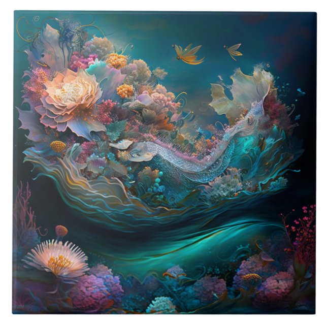 azulejo de cerâmica marinha submarina (Frente)