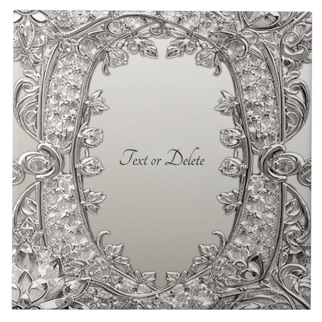 Azulejo de cerâmica moderna Ornamentado de prata (Frente)