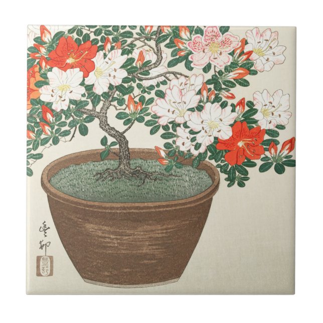AZULEJO DE CERÂMICA: OHARA KOSON : AZALEAS (Frente)