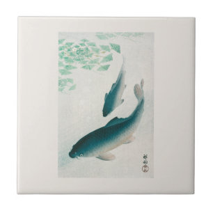 AZULEJO DE CERÂMICA: OHARA KOSON : CARP/KOI 1926 