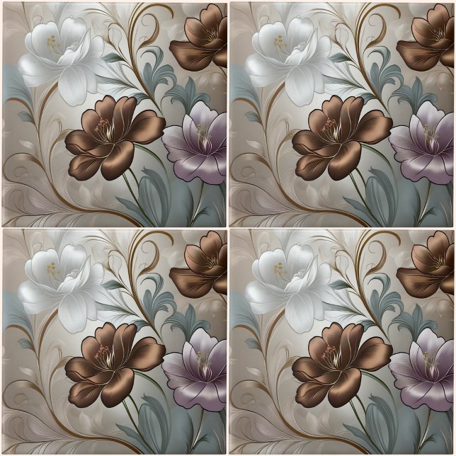Azulejo de Cerâmica Ollie Blooms (Ollie Blooms Ceramic Tile
(Four by Four)
)