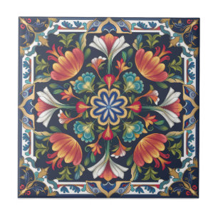 Azulejo de cerâmica Ottoman Floral Mandala