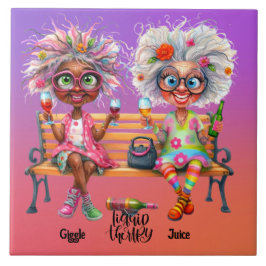 Azulejo de cerâmica para as damas de vinho Quirky