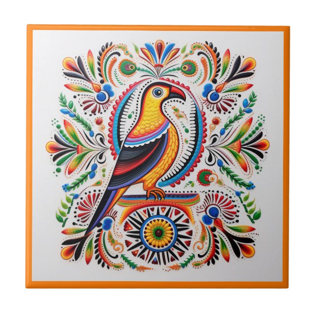 Azulejo de cerâmica para aves mexicanas (Frente)