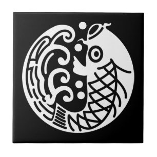 Azulejo de cerâmica para carpas e ondas