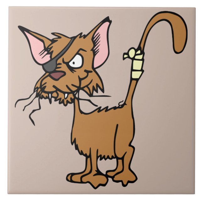 azulejo de cerâmica para gatos becos (Frente)