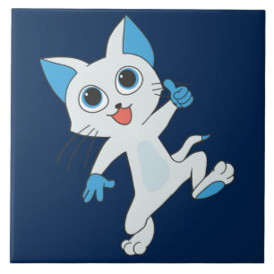 azulejo de cerâmica para gatos dançantes