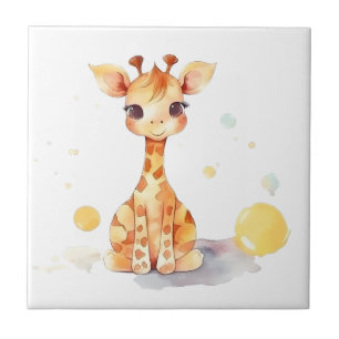 Azulejo de cerâmica para o bebê girafa