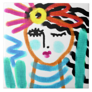 Azulejo de cerâmica para retrato digital sunshine